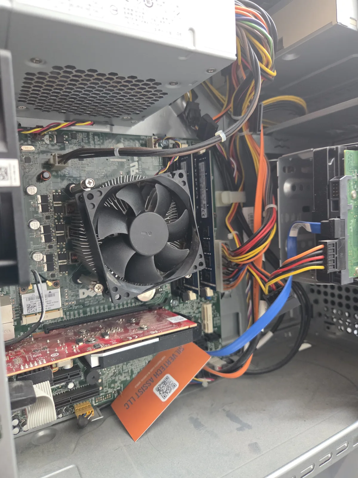 Same computer fan and heatsink cleaned during the same on-site visit