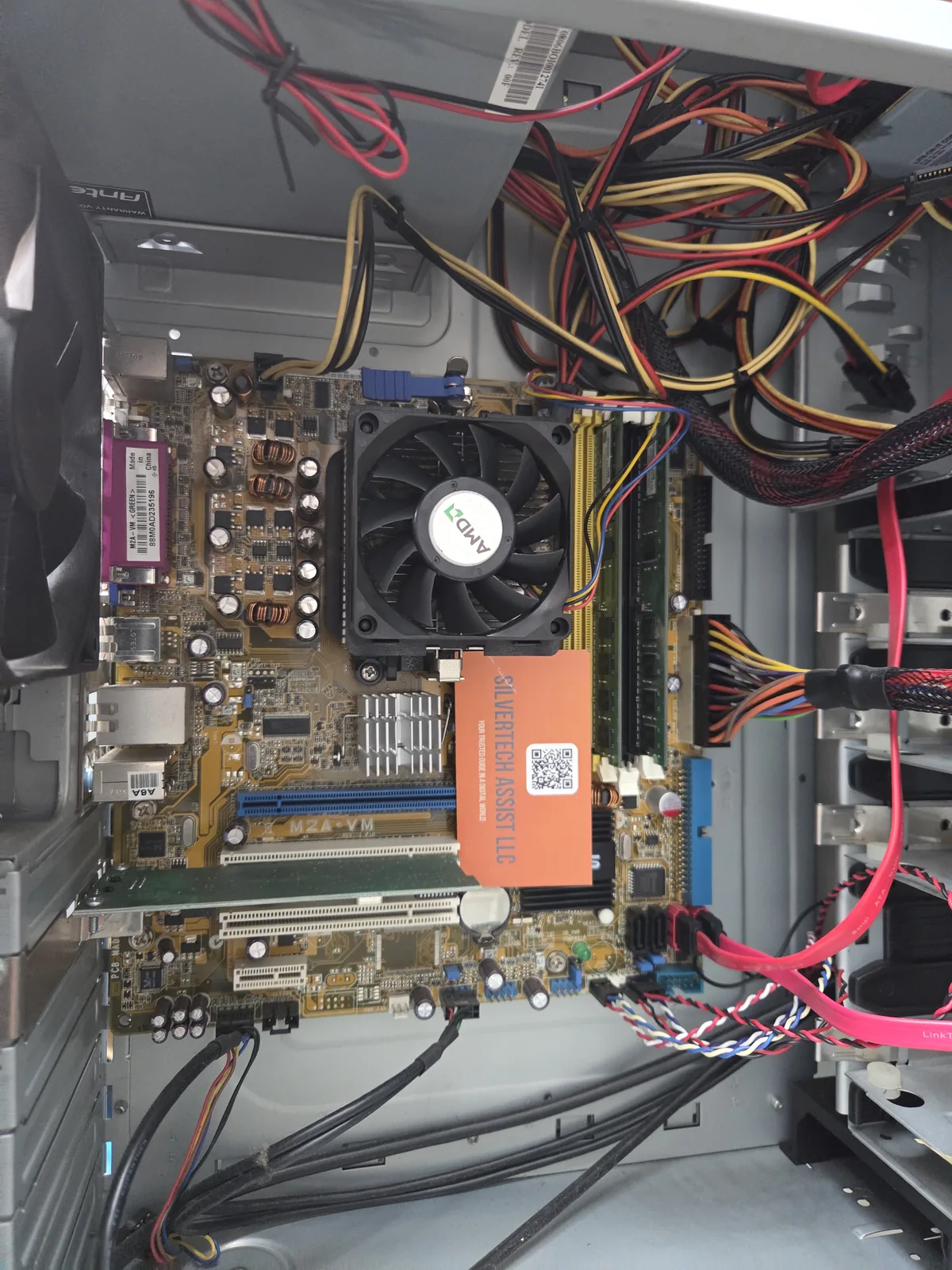 Older AMD-based desktop computer being restored to working condition